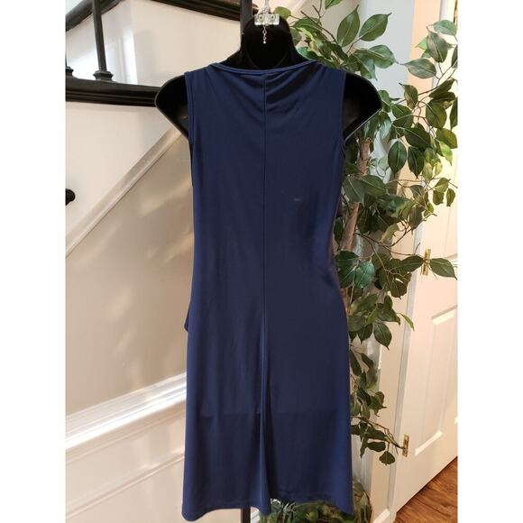 NIC & DOM Women's Blue Floral Scoop Neck Sleeveless Knee Length Dress Size Small - Picture 7 of 9